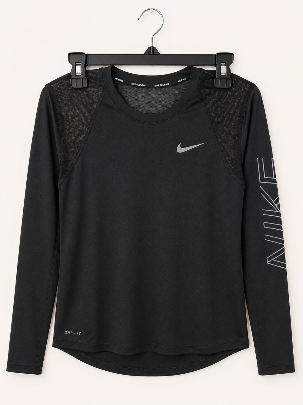 Nike Dri-FIT Miler Long Sleeve Running Top Black Reflective Women’s Small